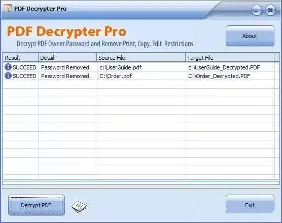 PDF Decrypter pro